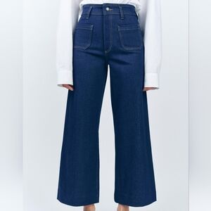 Zara Dark Blue Flare & Wide Leg Jeans